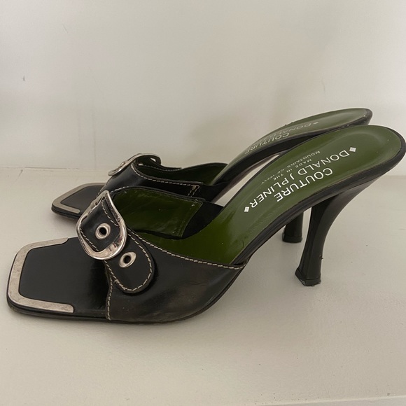 Donald Pliner Couture Sz 8.5 Black Leather Heels - Picture 3 of 5